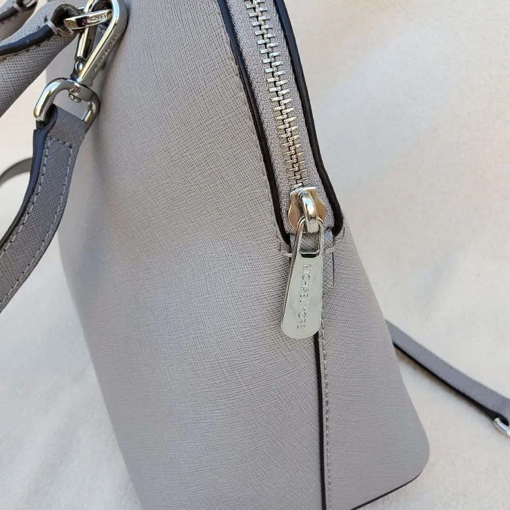 Michael Kors Gray Saffiano Leather Crossbody Satchel